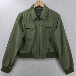 Wild Fable Olive Green Jean Bomber Jacket Women's Size Small
